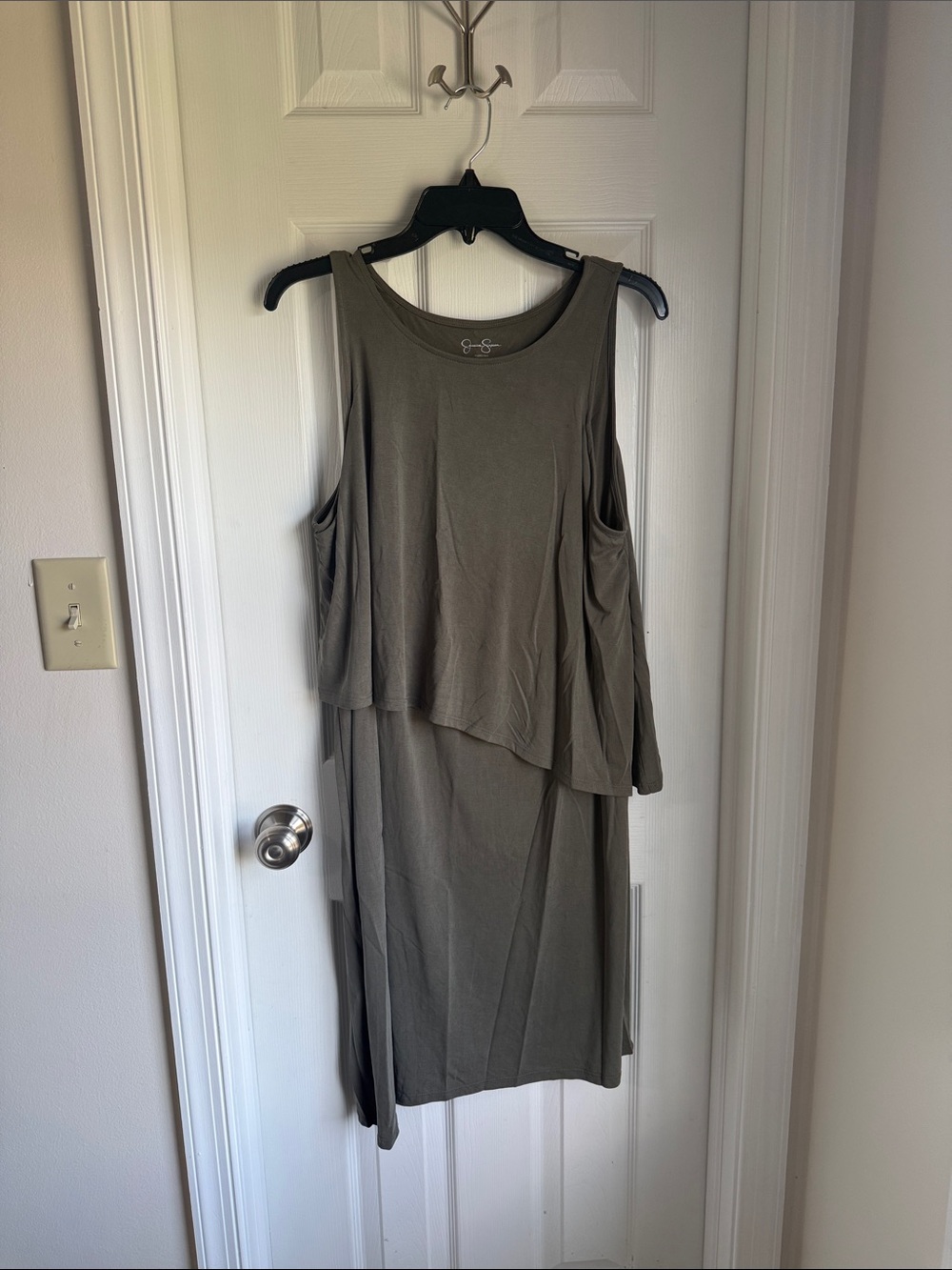 Nursing Women’s Olive Green Layered Tank Dress